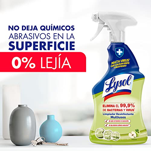 Lysol - Spray desinfectante y limpiador multiusos, mata virus y bacterias sin lejía, aroma frescor - pack de 6 x 1 L