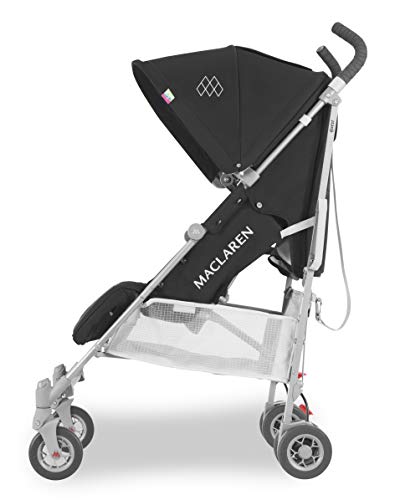 Maclaren Quest silla de paseo tipo paraguas compacto y ligero, Para niños de recién nacidos hasta 25 kg, capota extensible con factor UPF 50+, asiento reclinable, Incluye protector para la lluvia
