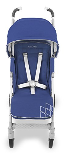 Maclaren Techno XT silla de paseo tipo paraguas ligero, Para niños de recién nacidos hasta 25 kg, capota extensible con factor UPF 50+ y asiento reclinable, Accesorios incluidos, Azul oscuro/plateado