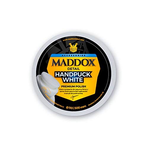 Maddox Detail - Handpuck White Premium Polish - Disco para pulir, de Espuma Firme y poros Finos para la fácil aplicación Manual de pulimentos.