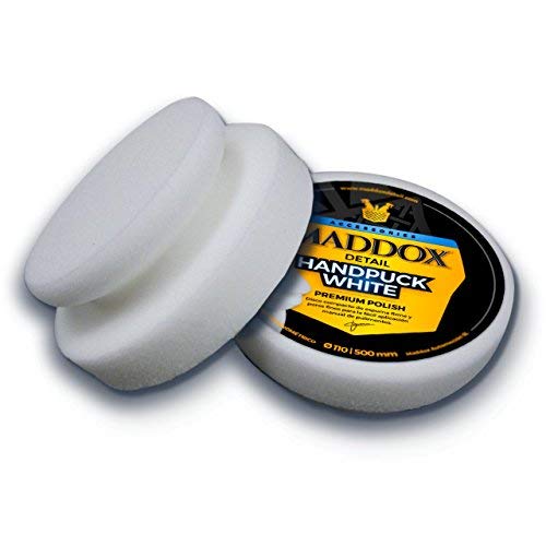 Maddox Detail - Handpuck White Premium Polish - Disco para pulir, de Espuma Firme y poros Finos para la fácil aplicación Manual de pulimentos.