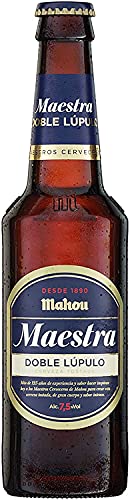 Mahou Maestra Doble Lúpulo Cerveza Lager Tostada - Pack de 24 Botellas x 33cl - 7,5% Volumen de Alcohol