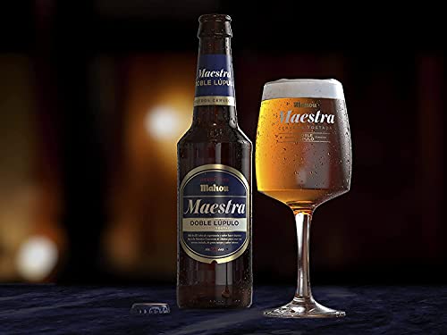 Mahou Maestra Doble Lúpulo Cerveza Lager Tostada - Pack de 24 Botellas x 33cl - 7,5% Volumen de Alcohol