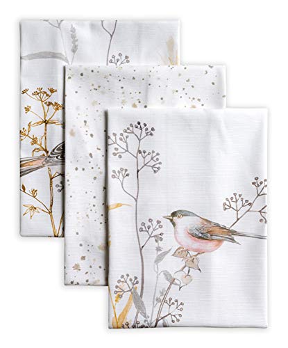 Maison d' Hermine Meadow Florals - Juego de 3 toallas de cocina multiusos (100% algodón, suaves, absorbentes, toallas de té, toallas de barra, primavera/verano (50 cm x 70 cm)