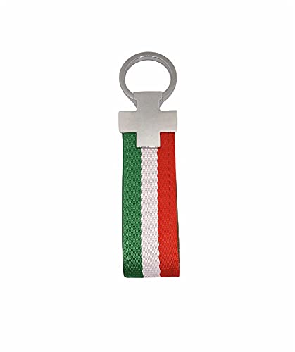 Makio Llavero Bandera de Italia acabado en lona y polipiel, con cierre metálico color plata.