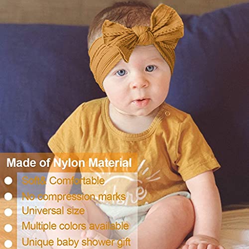 Makone Vendas del bebé, súper elásticas Suaves Nudo de Nylon de bebé Turbante, Multicolor Hairband de los bebés recién Nacidos, Toddle Pelo de los niños de los Aros 6 Pack