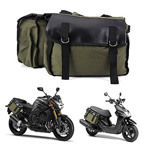 Maletas para motocicleta y ciclismo, bolsa de sillín para motocicleta, parte trasera, alforjas equinas para equipaje, lona, bolso vintage para motocicleta (color: negro)