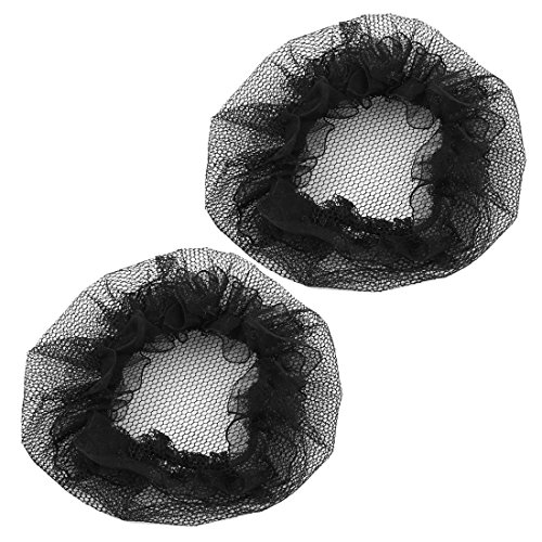 Malla de Nylon Negro Elástica de Cabello para Mujeres - 2 Piezas