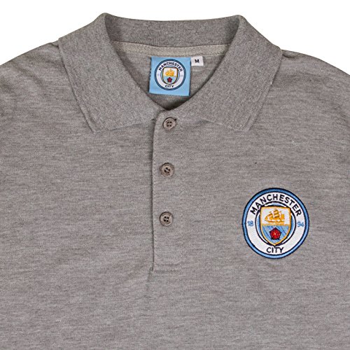 Manchester City FC - Polo oficial para hombre - Con el escudo del club - Gris - XL