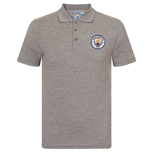 Manchester City FC - Polo oficial para hombre - Con el escudo del club - Gris - XL