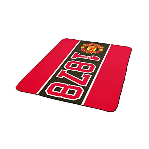 Manchester United F.C. - Manta de Forro Polar, diseño del Manchester United FC, Ver descripción, Black/Red/Gold, Talla única
