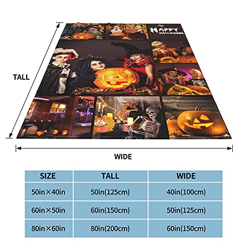 Manta de Halloween Manta de Foto Personalizada Manta de Tiro Suave Mujeres / Hombres / niño / niña(Estilo14 80"x60")
