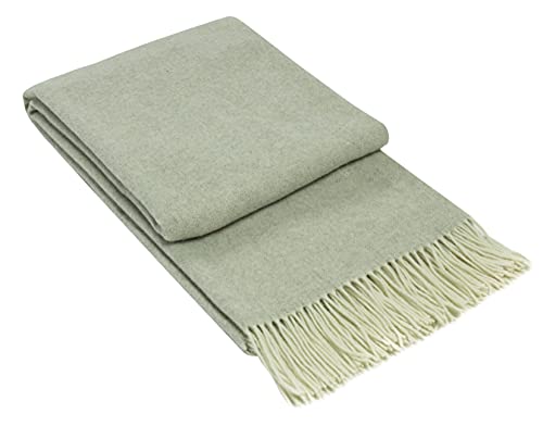 Manta de lana de merino y cachemira Andora de Nostra, para sofá, 90% merino y 10% lana de cachemira, cálida y suave, manta de color natural, 140 x 200 cm
