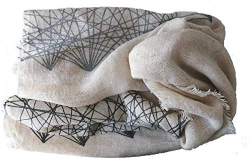 Manta decorativa plata y gris, colores personalizados, Colección Linos, cañamo, yute, manta de sofá de tejido natural, BeccaTextile.