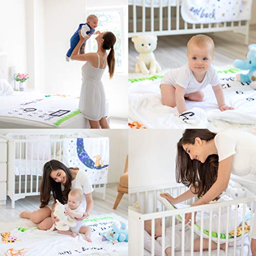 Manta Mensual De Hito Para Bebé, Unisex | Manta Mensual De Bebé Para Fotos | Regalos Personalizados Para Futuras Mamás | Registra Su Edad Y Crecimiento | Suave, Gruesa Y Grande