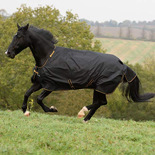 Manta para caballo Bucas Irish Turnout Light 50 g Classic 1200D - color negro/oro