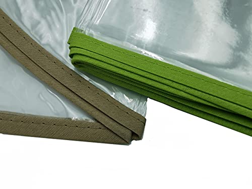 Mantel Transparente Hule PVC - Impermeable - Uso Interior y Exterior - Original 100% - Antideslizante - Borde Ribeteado en Colores Aleatorios: Rojo, Negro, etc (Rectangular 140x240cm)