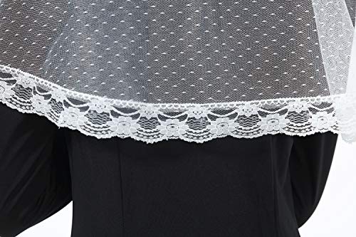 Mantilla De Encaje Española Mujer Capilla Velo Pañuelo de Iglesia Católica Bordado Chal Bufanda Negra Blanca V106