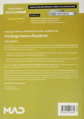 Manual para la preparación del examen PIR. Psicólogo Interno Residente Volumen 2