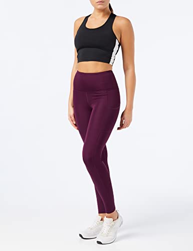 Marca Amazon - AURIQUE Mallas para Correr con Tiro Alto Mujer, Morado (Potent Purple), 38, Label:S