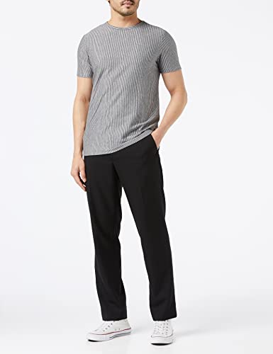 Marca Amazon - find. Pantalones Regular Fit Hombre, Negro (Black), 38W / 31L, Label: 38W / 31L