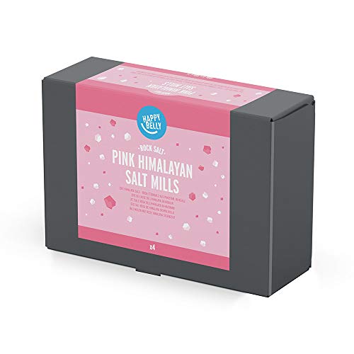 Marca Amazon - Happy Belly - Sal rosa de Himalaya en molinillo, 4x100g
