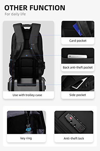 MARK RYDEN Anti-Theft Backpack with TSA Lock Men's Laptop Backpack for 15.6 Inch Laptop for Travel School Business（Without Raincoat）