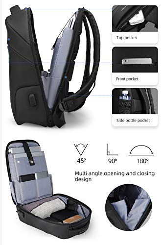 MARK RYDEN Anti-Theft Backpack with TSA Lock Men's Laptop Backpack for 15.6 Inch Laptop for Travel School Business（Without Raincoat）