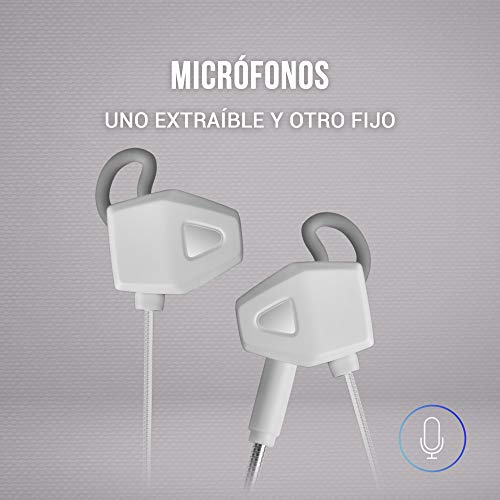 Mars Gaming MIHXW Blanco, Auriculares In-Ear, Micrófono, PS4/PS5/XBOX/SWITCH/PC