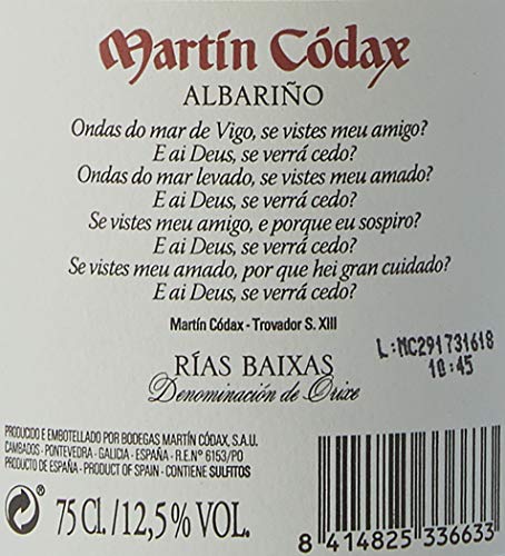 Martín Códax - Vino Blanco 75 cl D.O. Rías Baixas