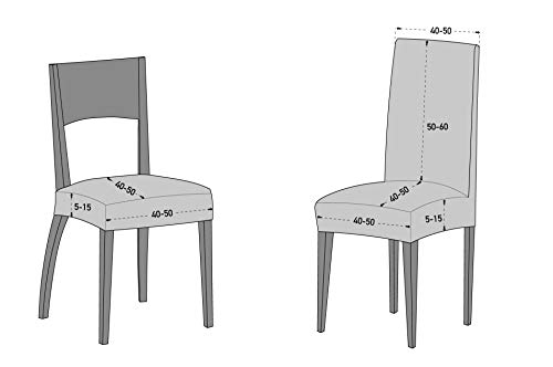 Martina Home Tunez - Funda para Silla, Tela, Funda silla asiento, Azafata, 24 x 30 x 6 cm, 2 Unidades