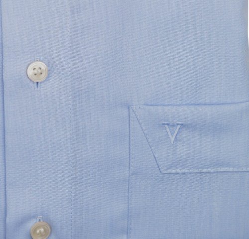 Marvelis Camisa de manga larga de ajuste cómodo New Kent con cuello monocromático. azul claro 47