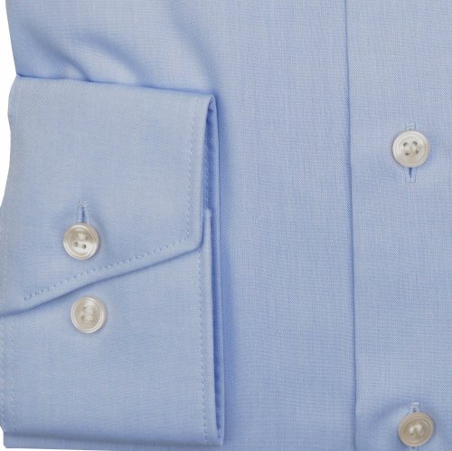 Marvelis Camisa de manga larga de ajuste cómodo New Kent con cuello monocromático. azul claro 47