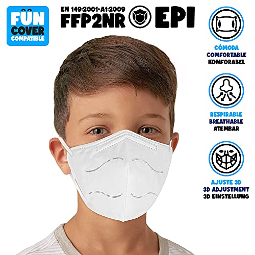 Mascarilla FFP2 Tamaño pequeño, Transpirables,Protección EPI Certificación CE compatible con FUNCOVER