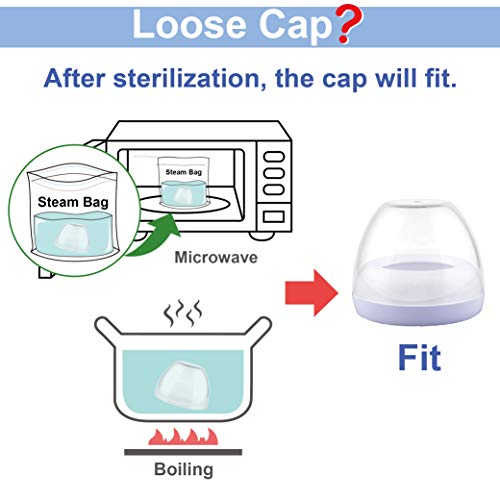 Maymom Tapas de domo, anillos de tornillo, discos de sellado compatibles con botellas naturales Philips Avent, botellas de PP Avent o naturales; Convertir botella clásica Avent en natural
