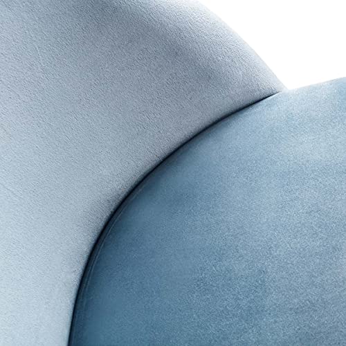 Mc Haus SOFI - Pack 2 Sillas Comedor Tapizadas de terciopleo Azul perla, Silla Nórdica Salón Dormitorio con Respaldo y Asiento Acolchados 49x46x77cm