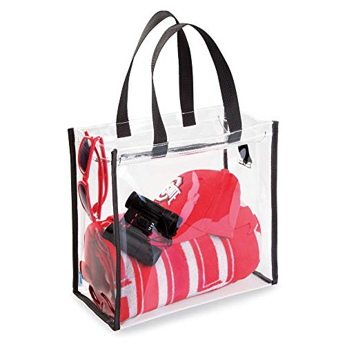 mDesign bolsa viaje perfecta para sus accesorios - Bolsa playa o para artículos de higiene y cosméticos - Bolsa multiusos color transparente/negra
