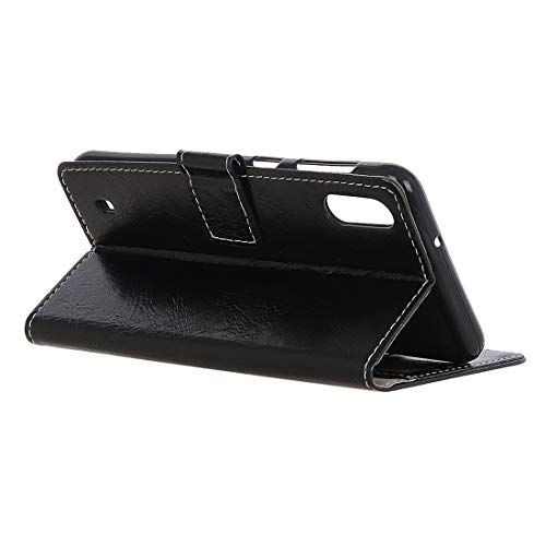 MDYHMC YXCY Ayhh Caja de Cuero Horizontal de la Textura Horizontal de la Textura del Caballo Retro con el Soporte y Las tragamonedas de Las Tarjetas Billetera y Marco de Fotos for ZTE Blade A5 2019