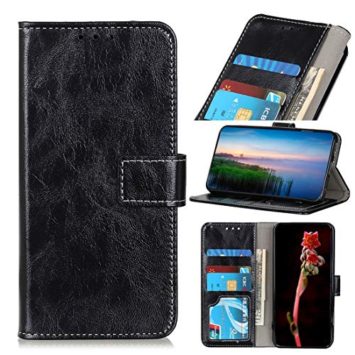 MDYHMC YXCY Ayhh Caja de Cuero Horizontal de la Textura Horizontal de la Textura del Caballo Retro con el Soporte y Las tragamonedas de Las Tarjetas Billetera y Marco de Fotos for ZTE Blade A5 2019