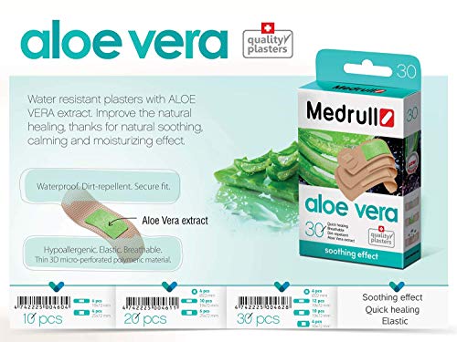 Medrull 60 piezas de yeso Impermeable con Extracto de Aloe Vera 30x2 Cajas
