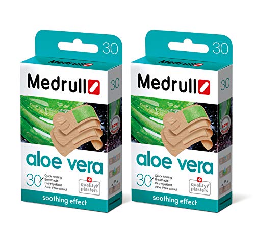 Medrull 60 piezas de yeso Impermeable con Extracto de Aloe Vera 30x2 Cajas