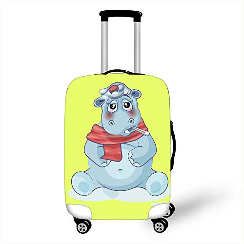 MEIMEIDA 3D Fundas de Maleta Carretilla Estuche Protector Personalidad Cuadrado Mascota Impresión Espesar Viajar Equipaje Luggage Cover E-L(26-28 Inch)
