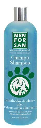Menforsan Champú perros eliminador de olores talco, Elimina malos olores del pelaje