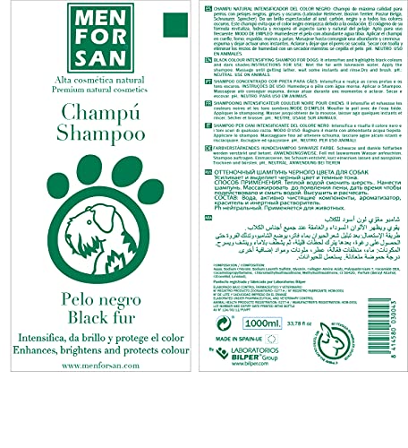 MENFORSAN Champú Perros Pelo Negro 1L | Intensificador del Color