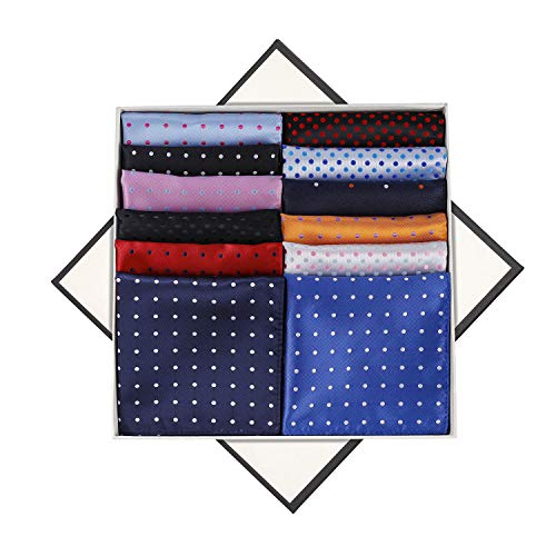 MengH-SHOP Pañuelos de Bolsillo de Puntos Cuadrado La Moda Pañuelo de Bolsillo de Traje de Hombres para Fiesta Boda 12 Piezas