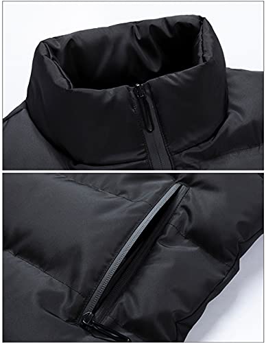 Men's Spring Winter Autumn Sleeveless Warm Jacket Padded Gilet Vest Warm Waistcoat with Zip Pocket 5XL