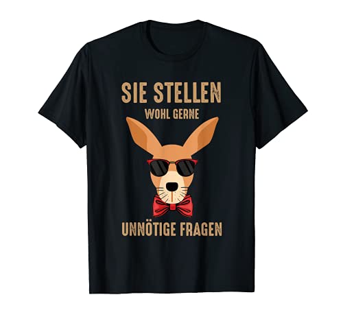 Mensaje de canguro en alemán «Da rienda suelta a preguntas innecesarias». Camiseta