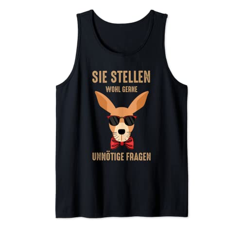Mensaje de canguro en alemán «Da rienda suelta a preguntas innecesarias». Camiseta sin Mangas