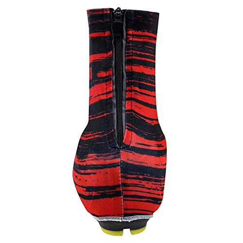 Merourii - Cubrezapatos de ciclismo de neopreno, impermeable, cortavientos y antipolvo, con bloqueo automático rojo XL