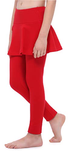 Merry Style Leggings Mallas Largas con Falda Niña MS10-254 (Rojo, 110 cm)